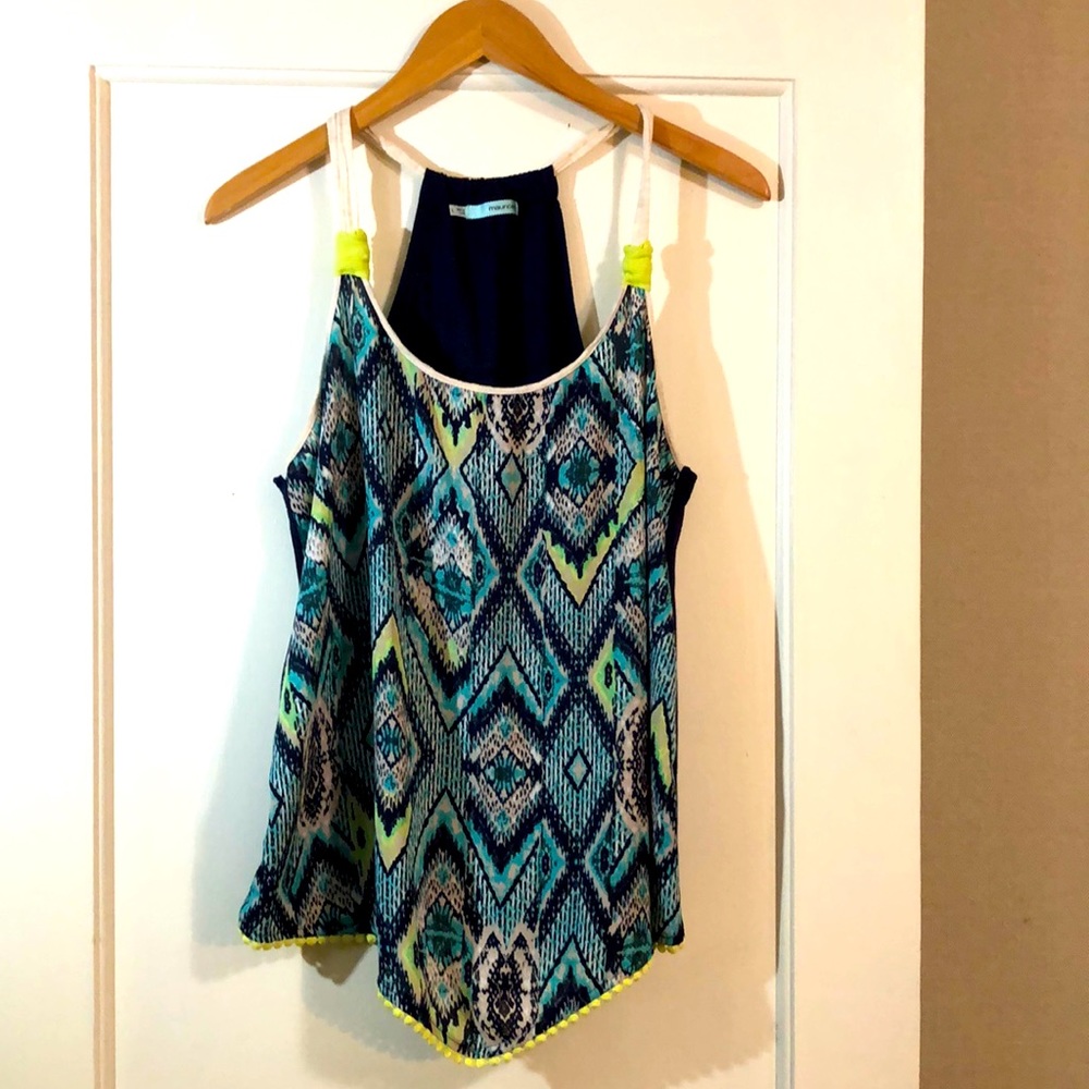 Maurices Halter Top with Pom Fringe